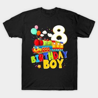 8Th Birthday Train Boys 8 Years Old Im Eight T-Shirt